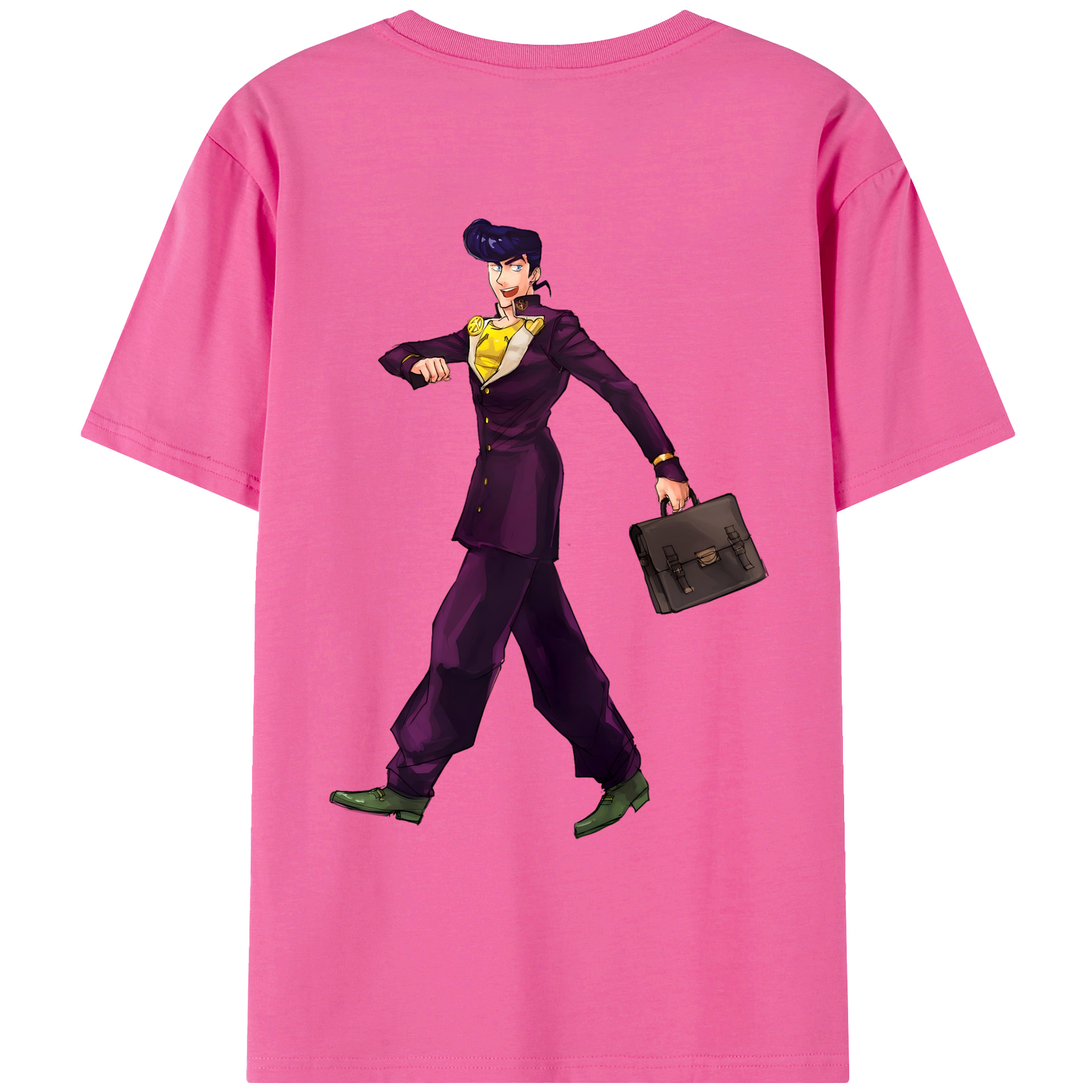 （画像用） ジョジョの奇妙な冒険 ひがしかた じょうすけ JoJo's Bizarre Adventure Higashikata Josuke レディース半袖Tシャツ(バックプリント)